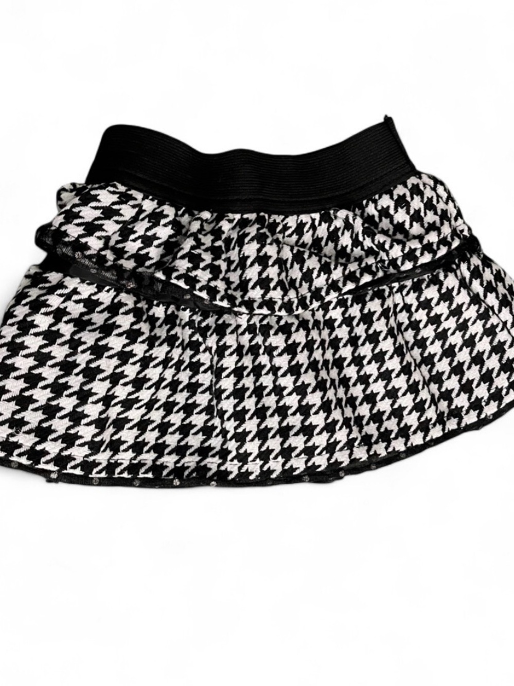 Young Hearts Girls Black & White Houndstooth Ruffle Skirt 18 Months